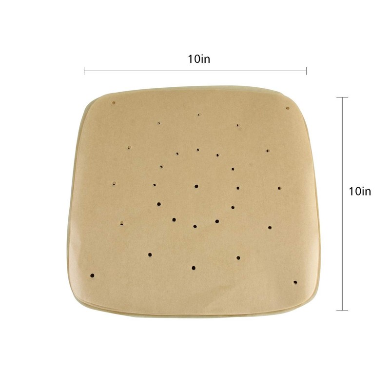 Air Fryer Parchment Paper Liners（10"×10"） Square 100Pcs 10 x 10 inches, Brown gallery