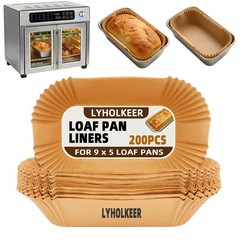 LYHOLKEER Loaf Pan Liners, 200Pcs Non-Stick 2LB Brown