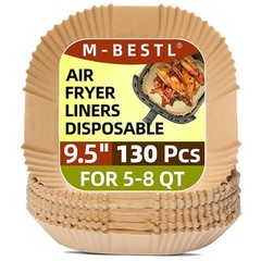 9.5 Inch Paper Air Fryer Liners Disposable,130 Pcs 9.5″Square-130pcs, Wood