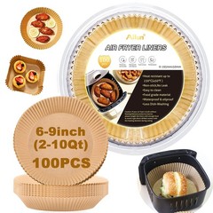 Ailun Air Fryer Paper Liners 8inch, 100PCS Non-Stick 8″Round-100PCS, Brown