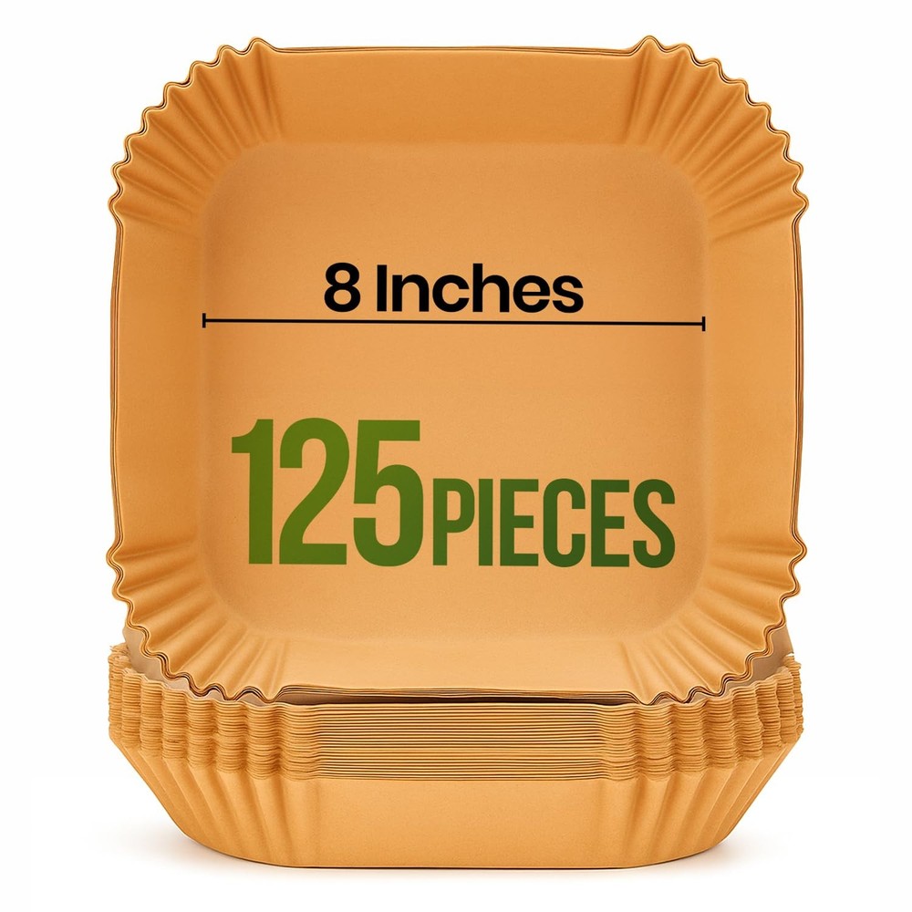 AAFEEN 125 Pcs Square Air Fryer Liners 8 Inch - Disposable Large,