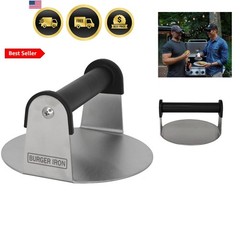 Smash Burger Press, 6 Inch Burger Press, Stainless Steel, Round Flat Bottom, …
