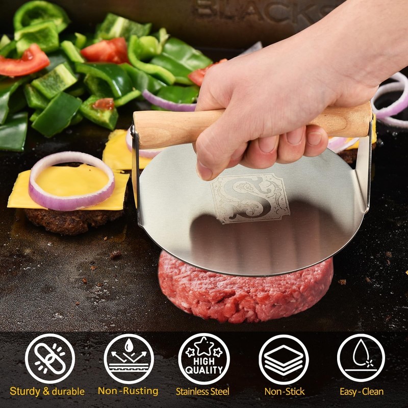 RTT Stainless Steel Burger Press-Engraved Letter Customized Gift idea,6 inch ... gallery