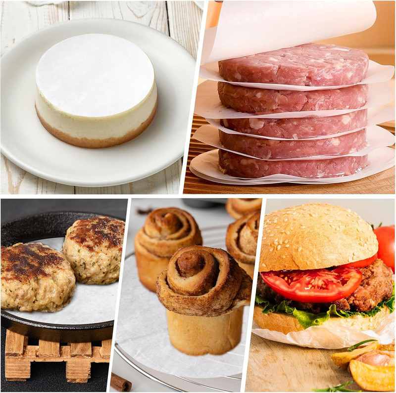 500 Pcs 5 Inches Burger Patty Paper Round, Non Stick Hamburger Paper Pad, Burger gallery
