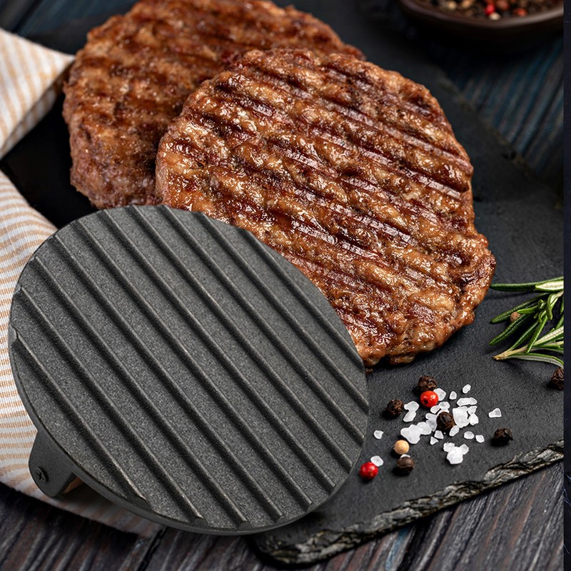 Cast Iron Burger Press Non-Stick Pressing Frying Pan for Panini Outdoor Barbecue gallery