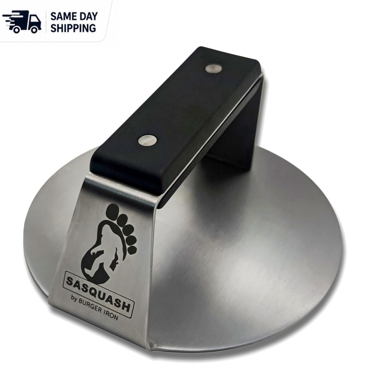 6-Inch Sasquash Stainless Steel Meat Press with Flat Handle for Ultimate Cooking gallery