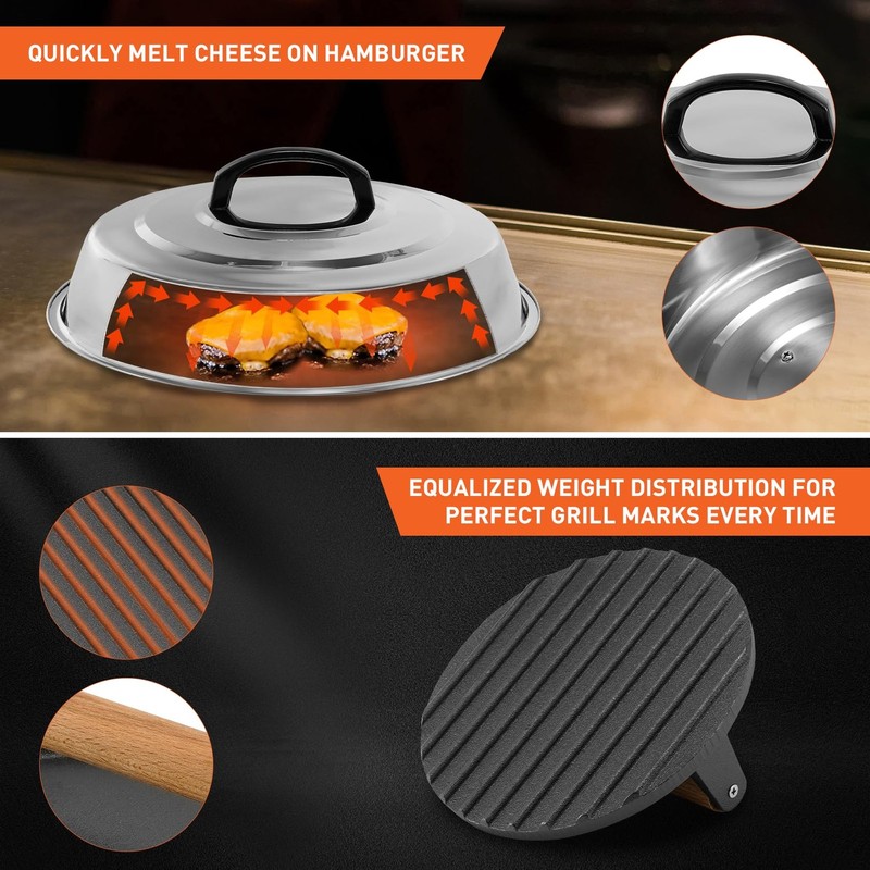BBQ Accessories 12 Inch Round Stainless Steel Basting Cover - Cheese Melting gallery