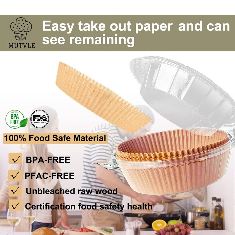 10 Inch Air Fryer Disposable Paper Liner Round, [ XXL Size] 100Pcs 10''Round gallery