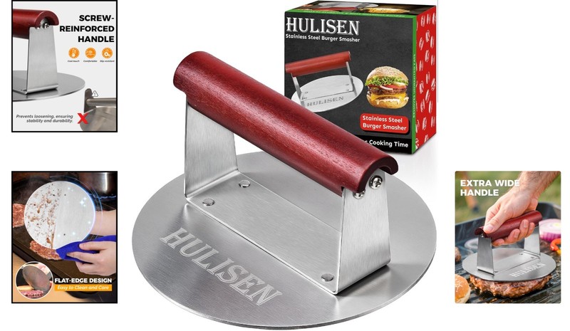 Versatile Appliance: 6.2" Stainless Steel Burger Smasher for Griddles & Skillets gallery