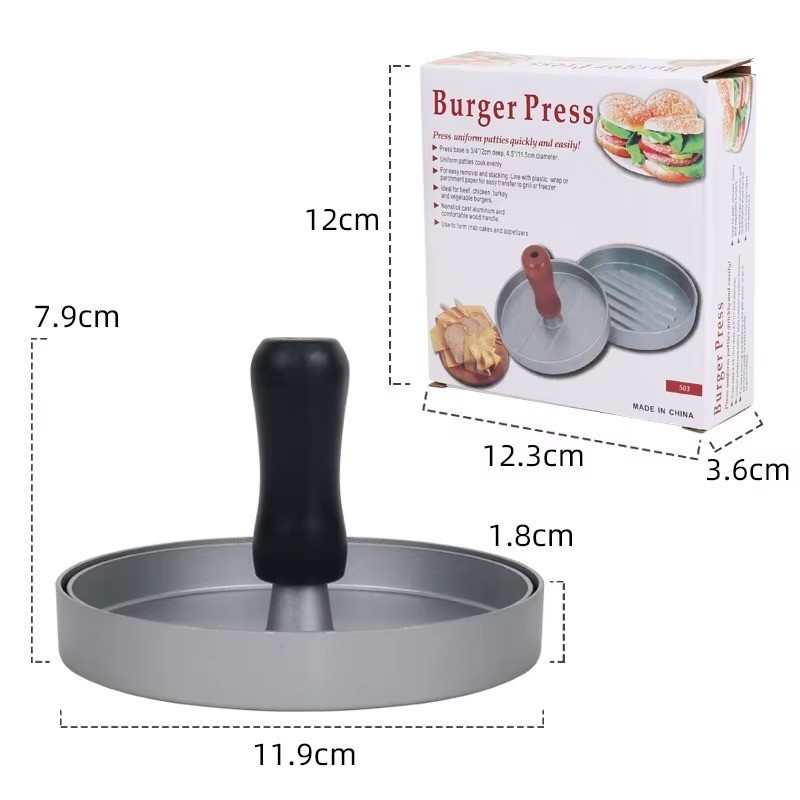 1 Pc Non Stick Stuffed Burger Meat Press Hamburger Patty Maker Tool Aluminum gallery