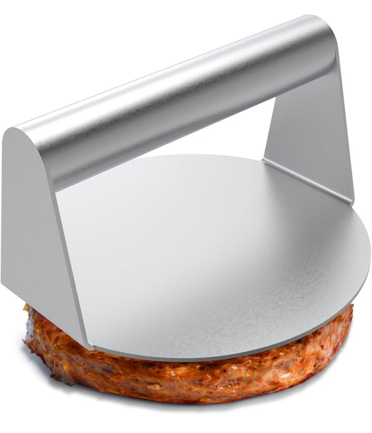Stainless Steel Burger Press, 5.5 Inch Round Smasher, Inch, Sliver