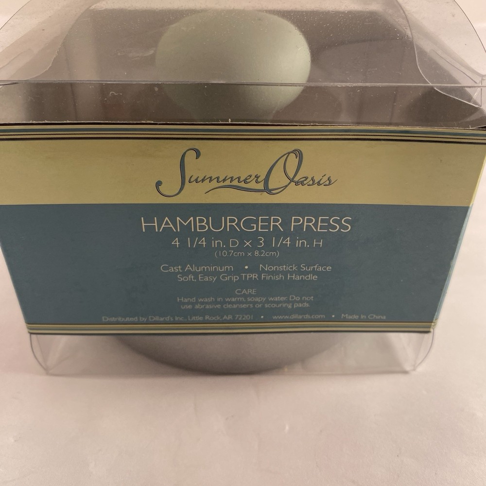 Cast Aluminum Non Stick Round Shape Hamburger Press NIB