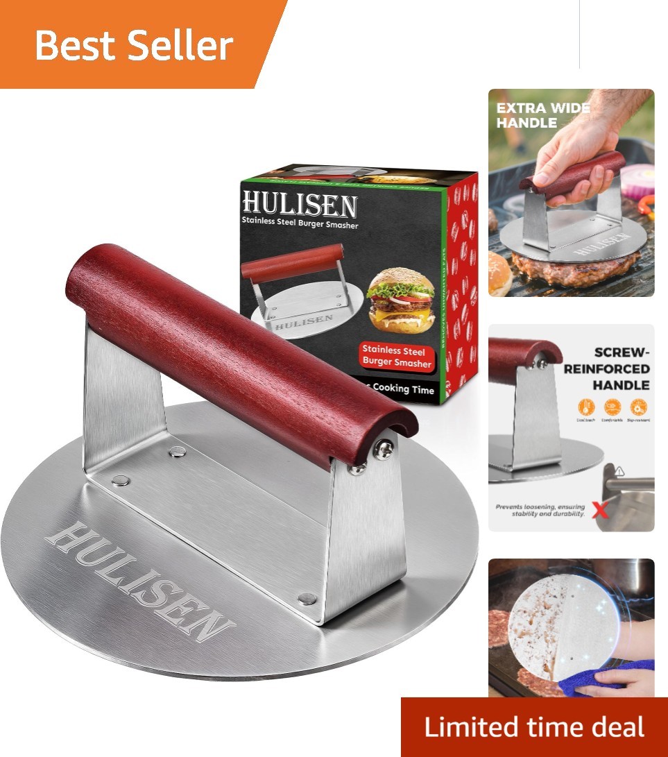 Versatile Appliance: 6.2" Stainless Steel Burger Smasher for Griddles & Skillets gallery