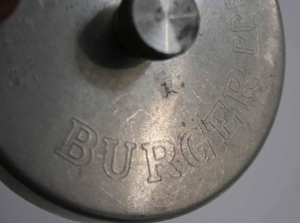 Vintage Heuck Burger Press Aluminum with Turning Clean Release Blade