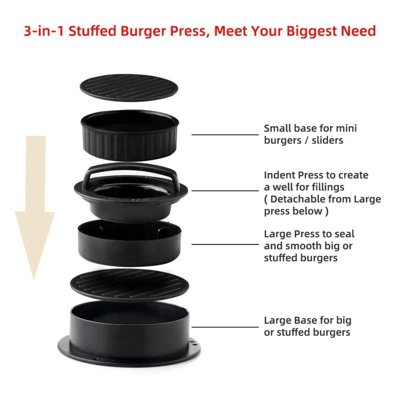 ABS HAMBURGER MEAT PRESS Maker Round Shape Non-Stick Grill Pie Press Kitchen Ite gallery