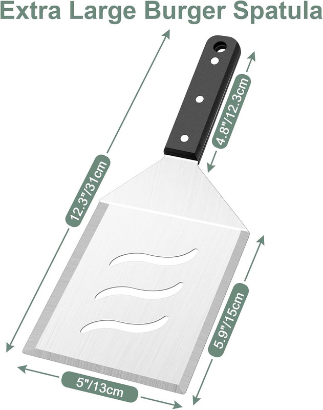 Metal Burger Spatula 2PCS, Heavy Duty Stainless Steel Griddle Hamburger Spatula gallery