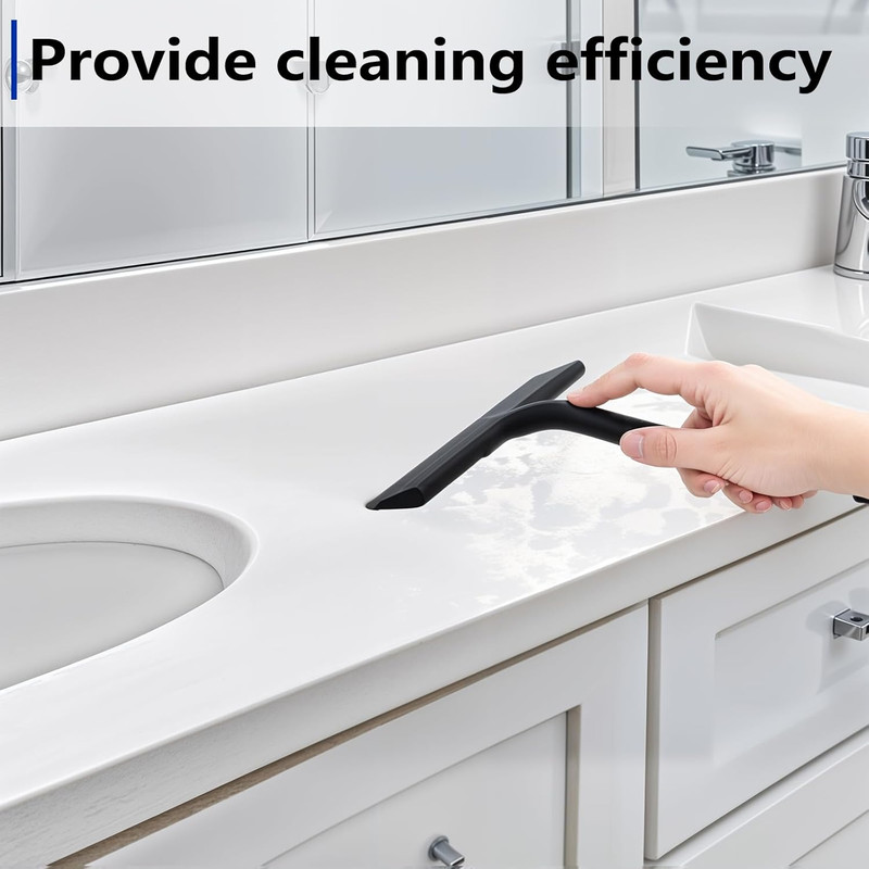 Shower Squeegee for Glass Doors and Bathroom, Stainless Steel with Silicone B... gallery