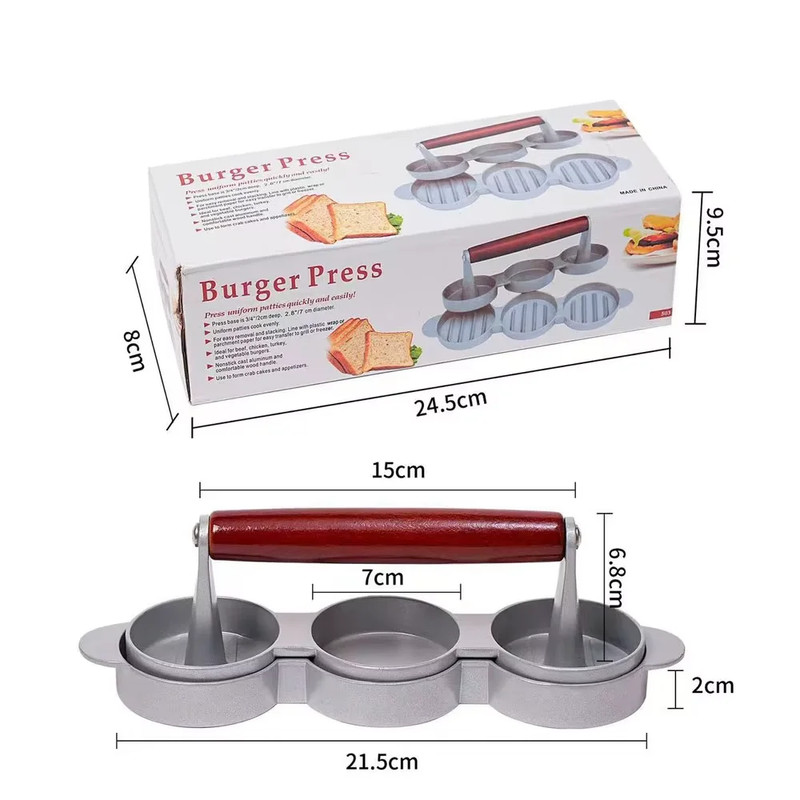 Burger Press Hamburger Meat Tool Patty Maker Aluminum Burger Maker for Kitchen B gallery