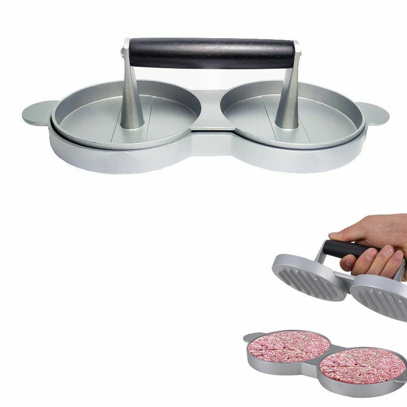 Press Burger Double Hamburger Patty Maker Mold Grill Bbq Meat Non-stick New Patt gallery