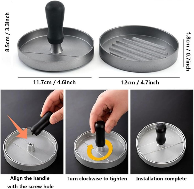 Hamburger Press Patty Maker for Grill Burger, Smasher Burger Press with 100 gallery