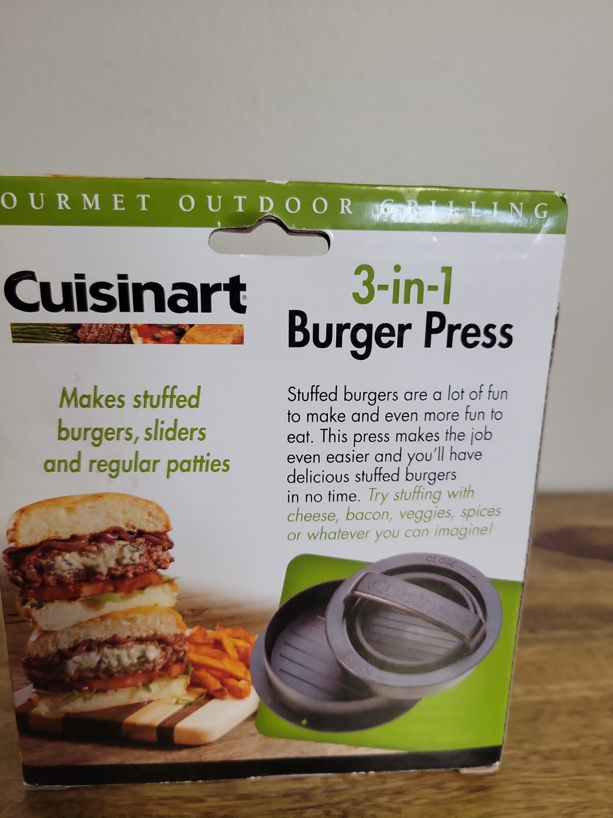 Cuisinart 3-in-1 Stuffed Burger Press Gourmet Outdoor Grill Tools NEW gallery