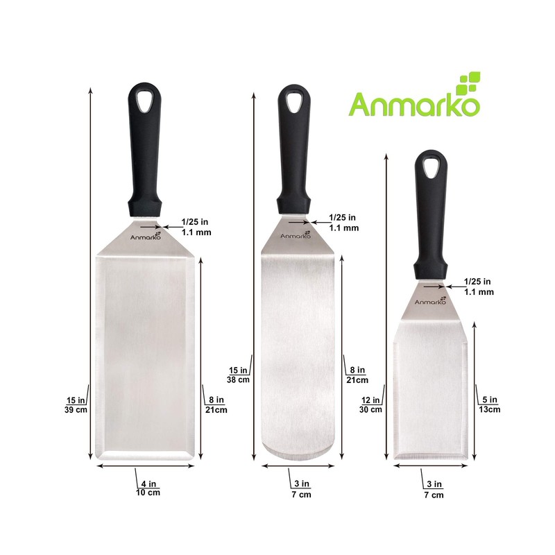 Anmarko Griddle Spatula Set - Stainless Steel Metal Spatula and Gri... Fast Ship gallery