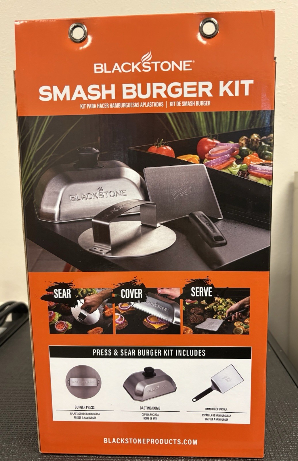 Blackstone Smash Burger Kit Large Stainless Steel Press Dishwasher Safe gallery