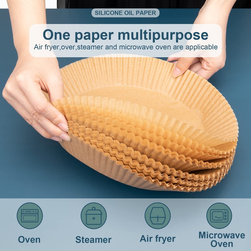 100pcs Air Fryer Disposable Liner - 7.9inch 100pcs-7.9inch-Brown, Brown gallery