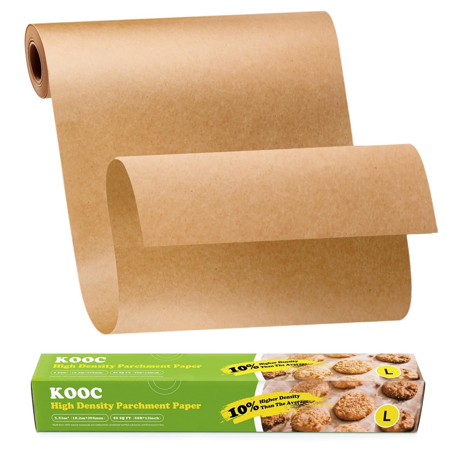 KOOC Premium 60-Feet Parchment Paper Roll - 12 in X 60 Ft, L (12-Inch Width) gallery
