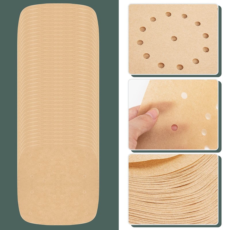 200pcs Air Fryer Parchment Paper Disposable Liner 8.5in x 8.5in, Brown gallery