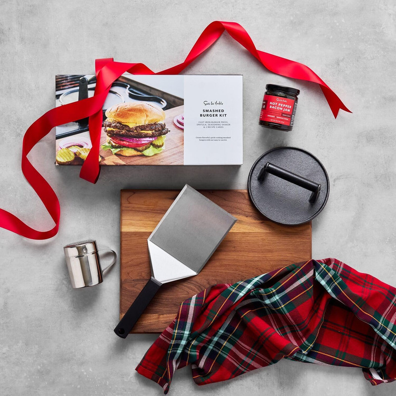 Sur La Table Smash Burger Kit – Heavy Cast Iron Press for Crispy Crust Patties, gallery