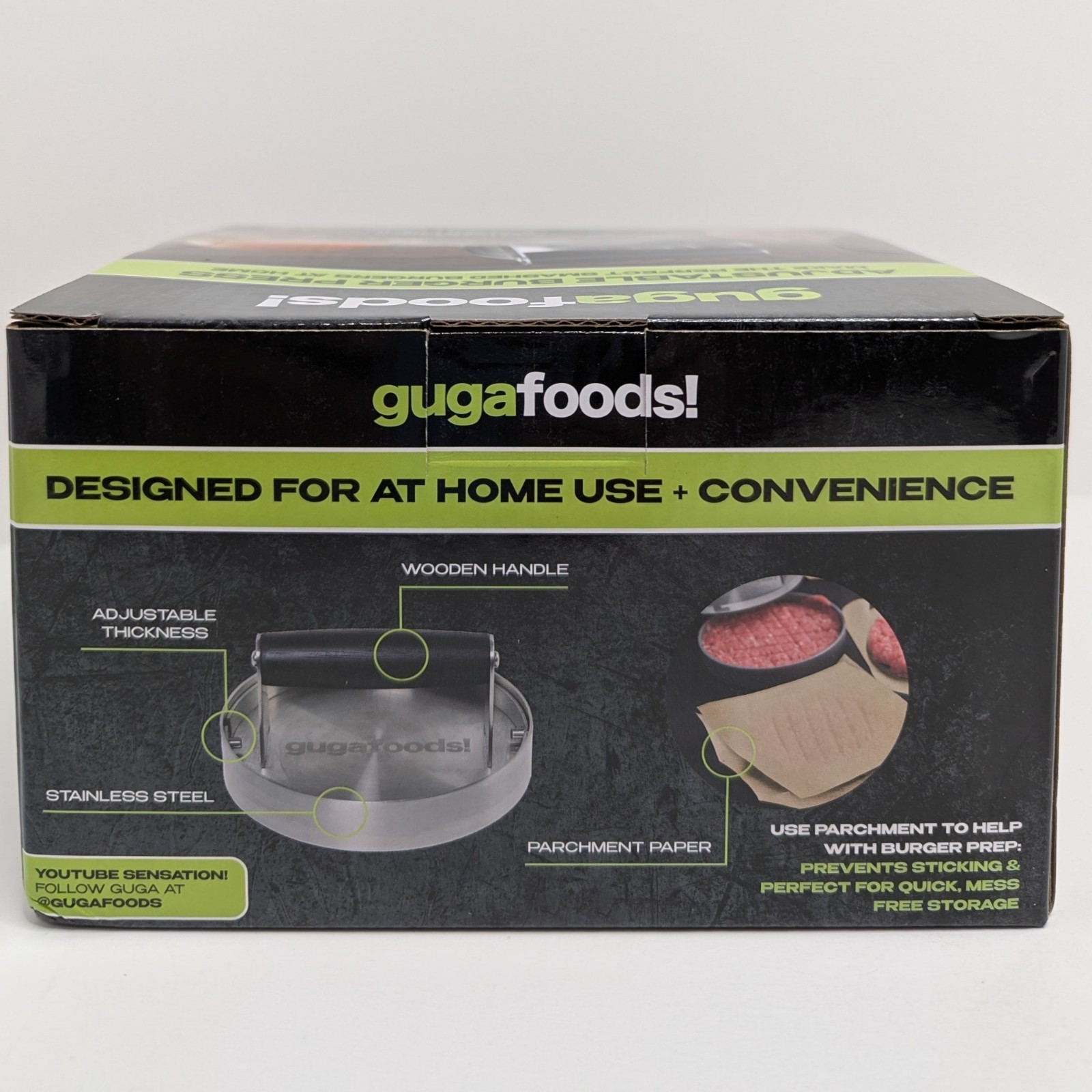 Guga Foods Adjustable Burger Press Makes 3 Sizes Patty Maker Tool Smashed Burger gallery
