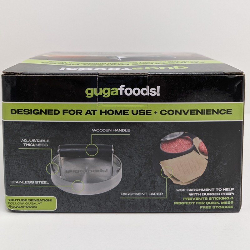 Guga Foods Adjustable Burger Press Makes 3 Sizes Patty Maker Tool Smashed Burger gallery