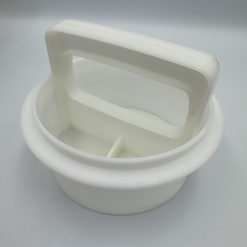 Vintage Tupperware 4" Hamburger Patty Press / Ring & 12 Freezer Keepers w/ Lid gallery