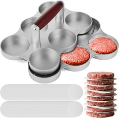 Mini Burger Press Small Meat Patty Maker with 300 Patty Papers Round Shape Press