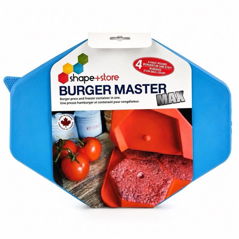 Shape+Store Burger Master Max Burger Press Freezer Tray Mold BPA Free Red NEW gallery