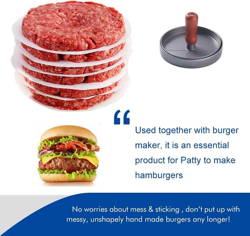 5.5 Inch Hamburger Patty Paper Non-Stick Round Parchment Burger Papers, 500 Pcs gallery