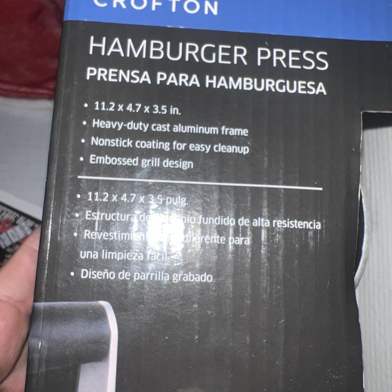 Aldi Crofton Hamburger Press Heavy Duty Cast Aluminium Frame NIB Non-stick Coat gallery
