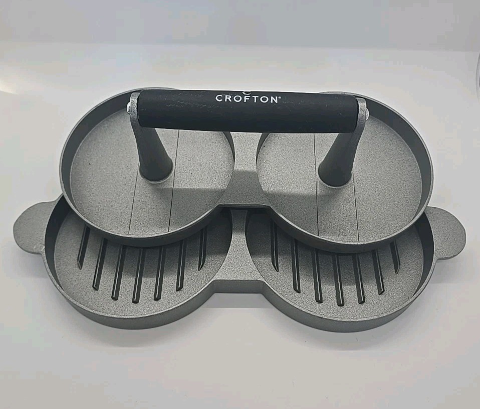 Crofton Non Stick Double Burger Press Sturdy Heavy Duty Kitchen Grill (A3) gallery