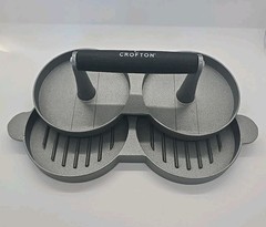 Crofton Non Stick Double Burger Press Sturdy Heavy Duty Kitchen Grill (A3)