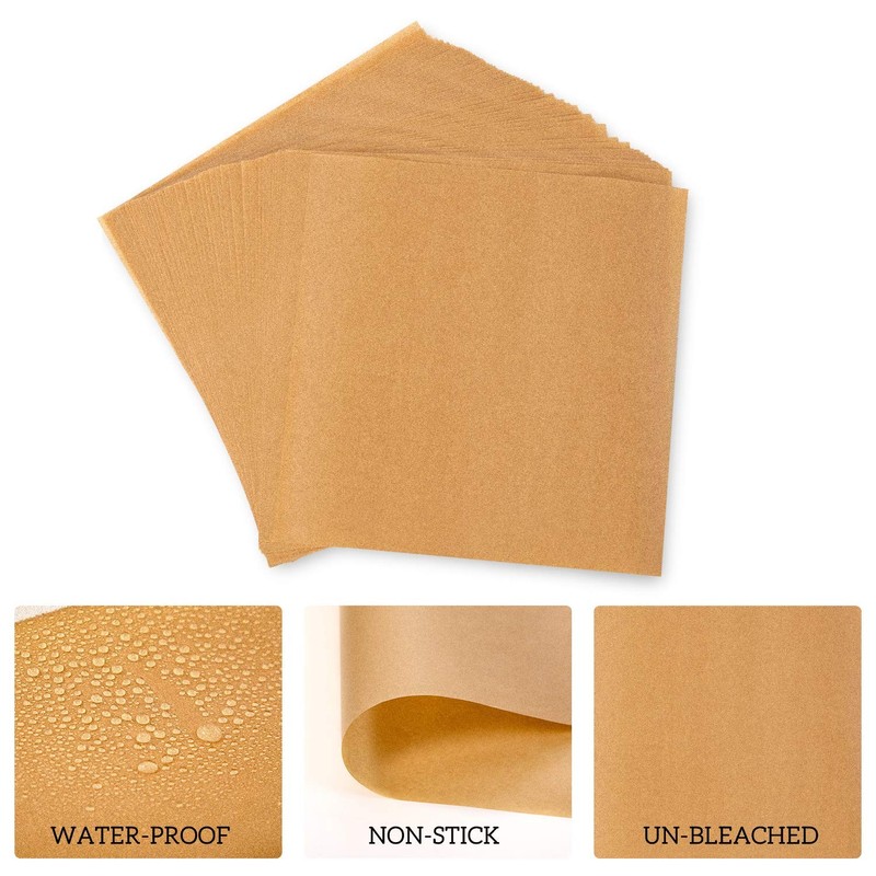 Hiware 200 Count Unbleached Parchment Paper Squares 6" 200 (Pack of 1) gallery