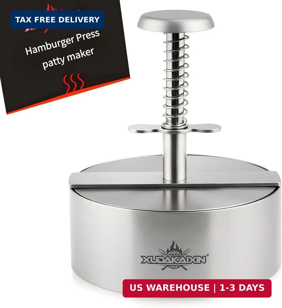 4.5" Hamburger press patty maker,304 Stainless Steel Burger Press, Non-Stick Pat