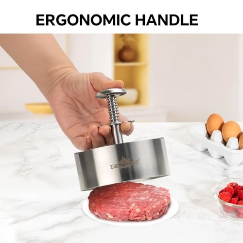 Hamburger press patty maker,304 Stainless Steel Burger Press, Non-Stick 4.5" gallery