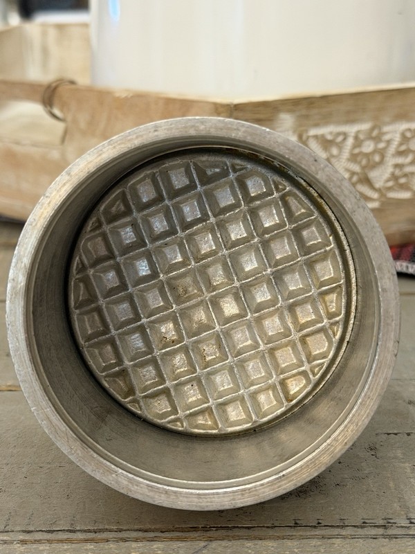 VTG Press Maker Spring Loaded Burger Biscuit,Cookies Stainless MCM Great Cond. gallery
