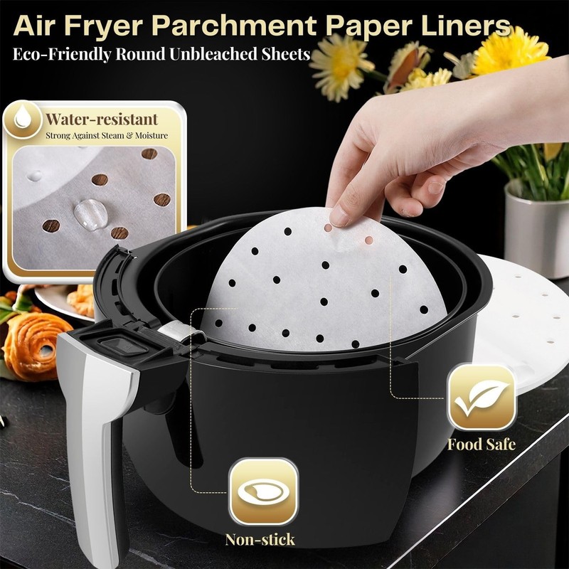 Flexzion 9 Inch 9 (100 Sheet), Suitable for 5.3/ 5.8 Qt Air Fryer gallery