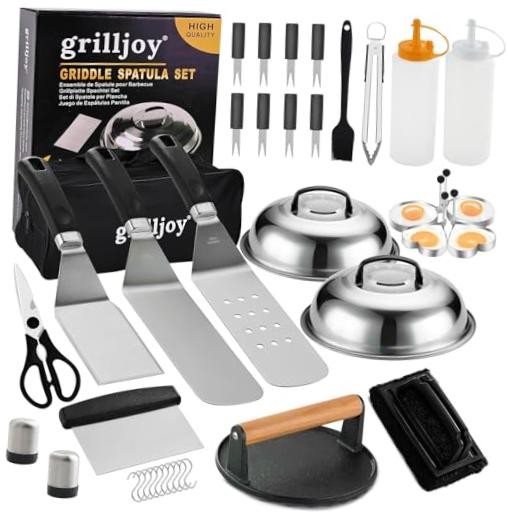 Professional Griddle Accessories Kit Set with Smash Burger Press - Extra