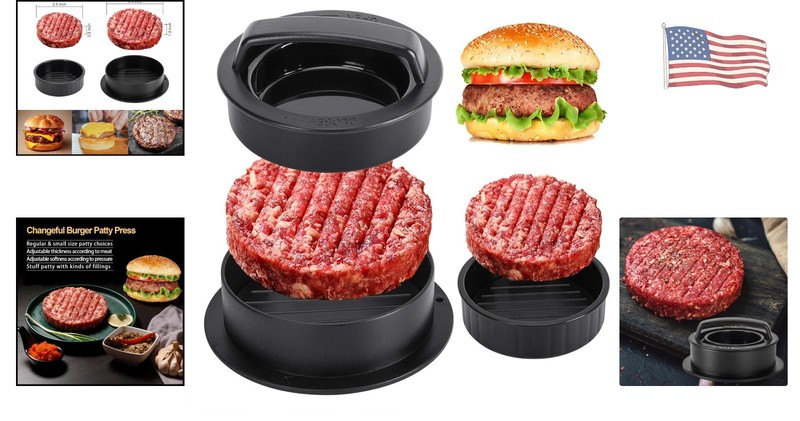 Easy Clean 3 in 1 Burger Press - Craft Mini Sliders & Jumbo Patties Effortlessly gallery
