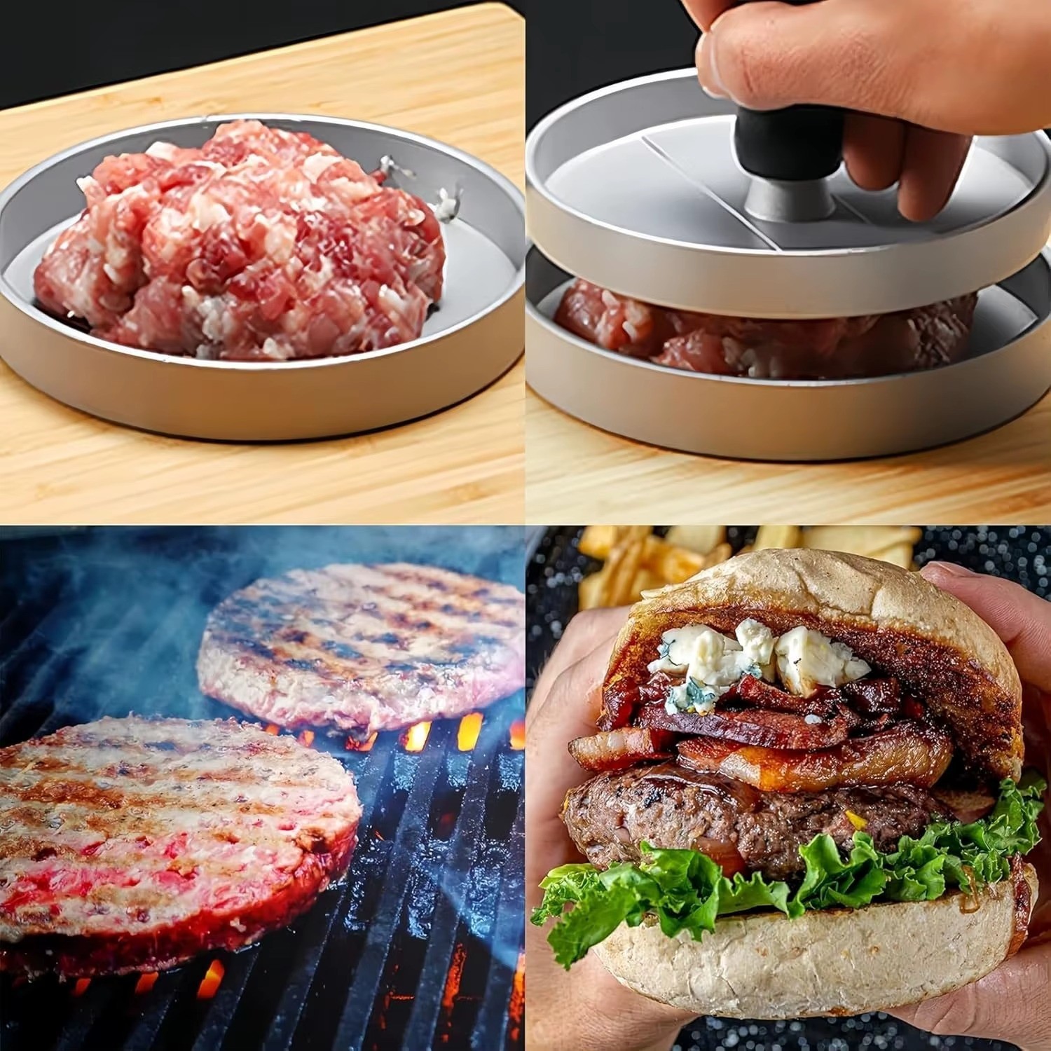 1pc Burger Press Non-Stick Hamburger Patty Maker or Kitchen BBQ Grill gallery