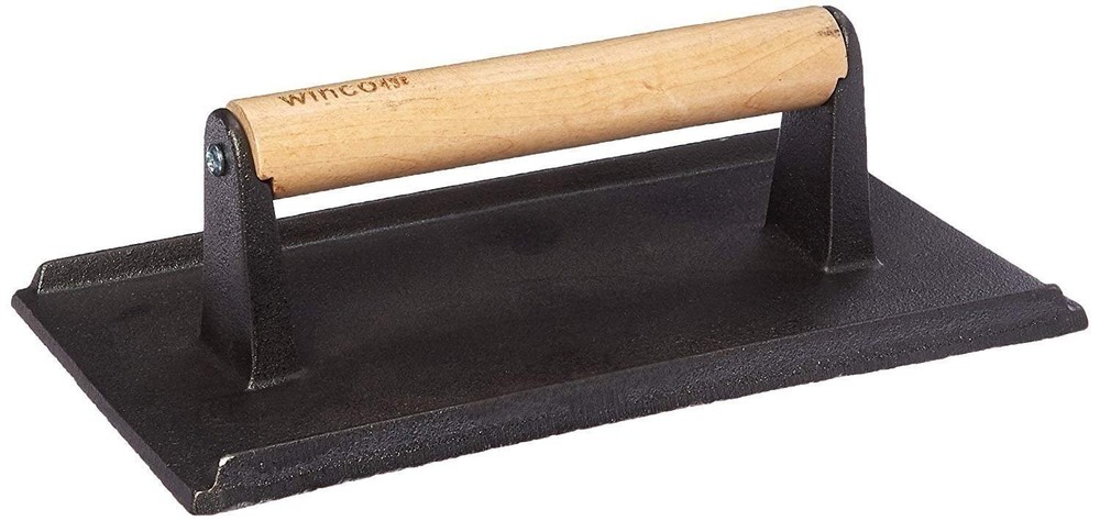 Winco SWA-9 Cast Iron Steak Weight, 5.25-Inch by 9-Inch