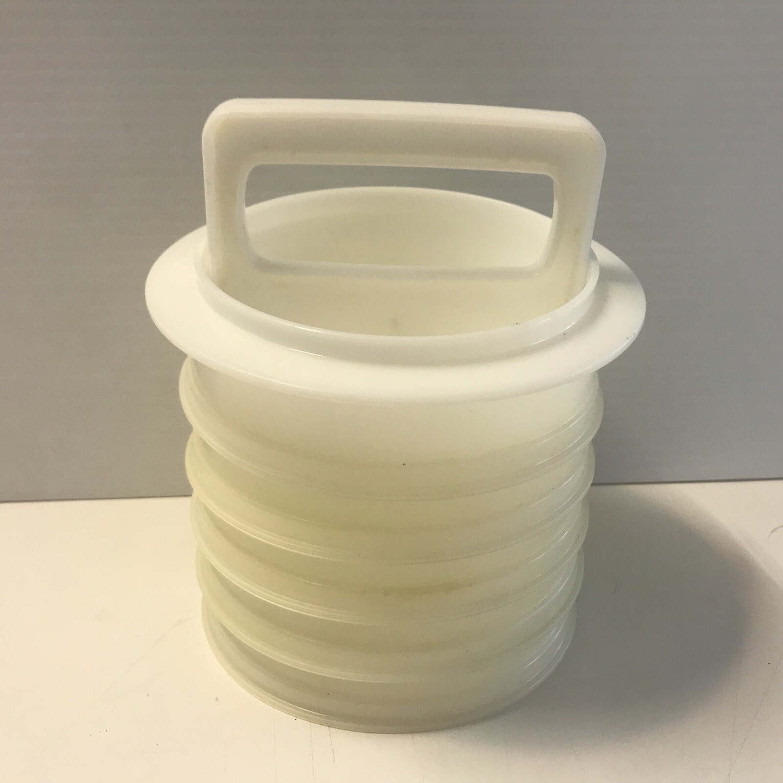 Tupperware Hamburger Press 2 piece With 5 Storage Containers Vintage BBQ Grill gallery